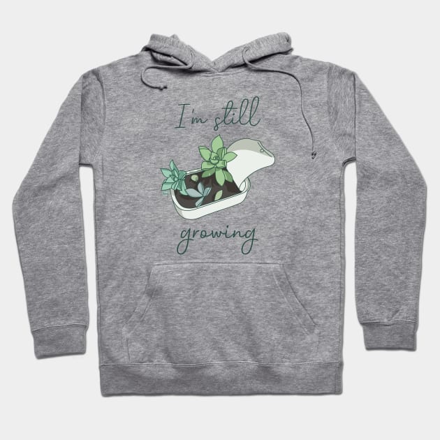 I'm still growing | Succulent in a Can (Light Version) Hoodie by Joabit Draws